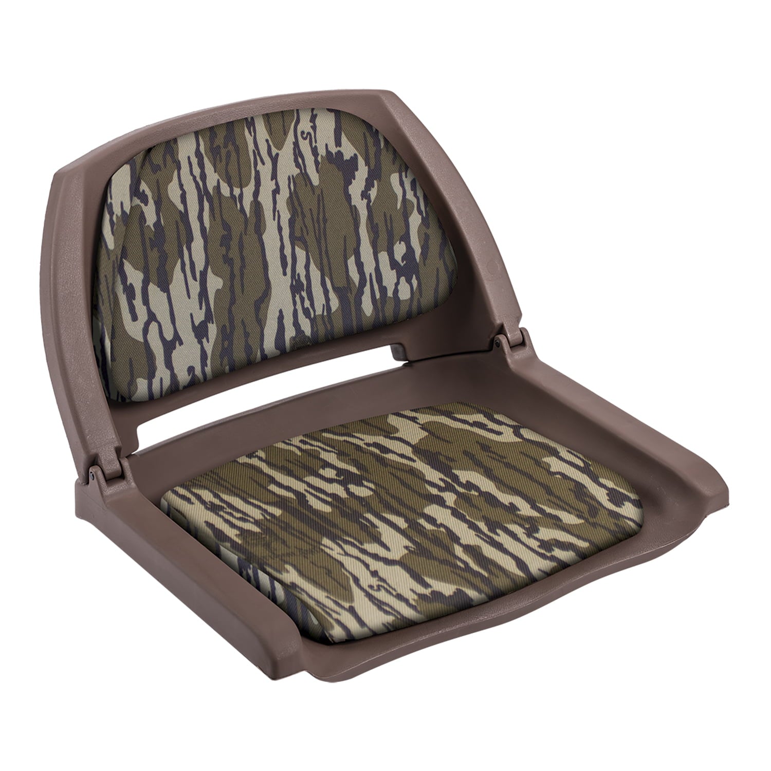 Wise 8WD139CLS-B-730 Cushioned Fold-Down， Molded Fishing Seat， Mossy Oak Original Bottomland