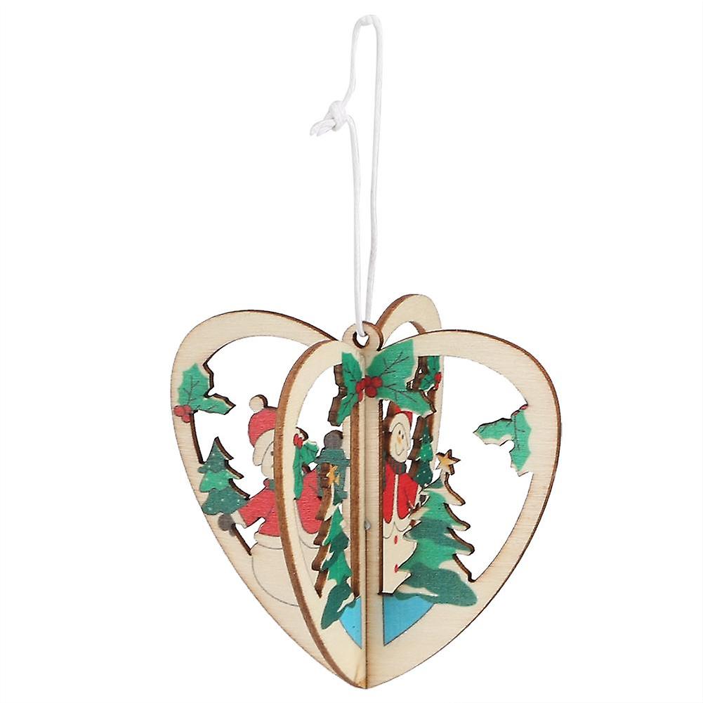 Innovative Xmas DIY Tree Hanging Decor 3D Christmas Ornament Decoration (Heart Shaped Snowman)
