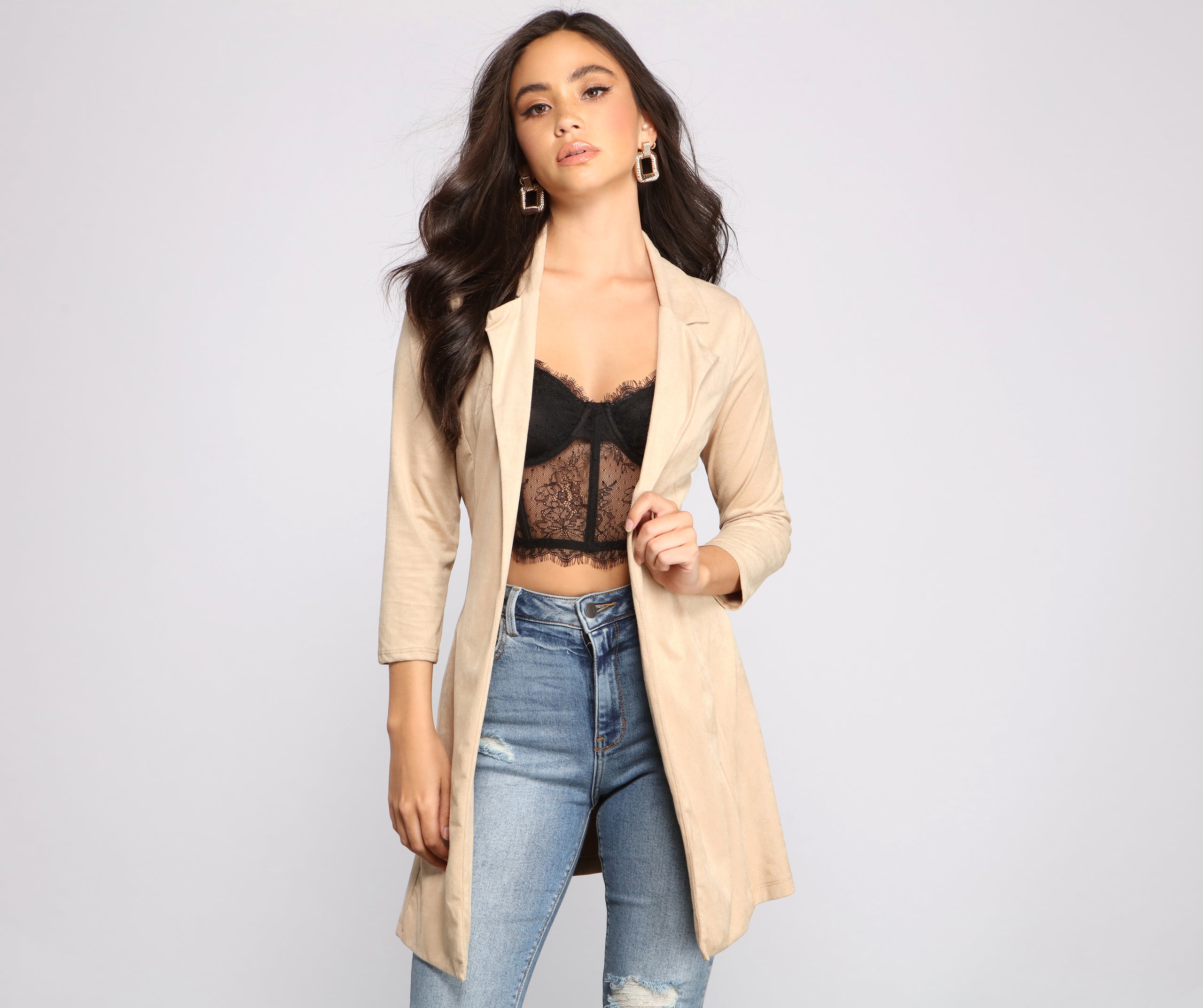 Another Level Faux Suede Blazer