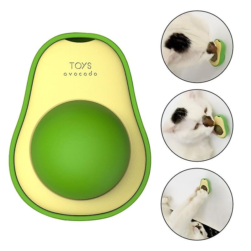 1pc Creative Avocado Catnip Wall Ball Cat Toys Edible Licking Ball Pet Supplies