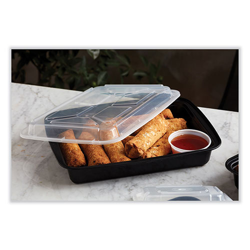 Pactiv Newspring VERSAtainer Microwavable Containers | Rectangular， 58 oz， 8.5 x 11.5 x 2.5， Black