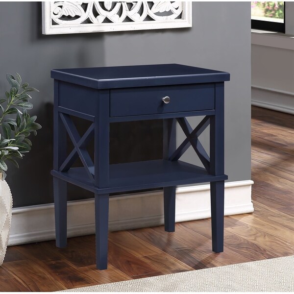 2-tiers Storage Shelf Coffee Table Rectangle Bedside Table with a Hardwood Solid Drawer Nightstand for Living Room，Bedroom