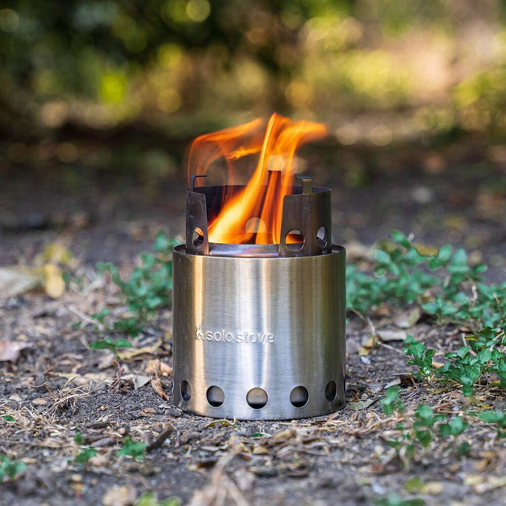 Solo Stove Lite, Portable Camping Hiking and Survival Stove, Powerful Efficient Wood Burning and Low Smoke, 1-2 People, 304 Stainless Steel, Compact 5.7"x4.2" and Lightweight 9 oz