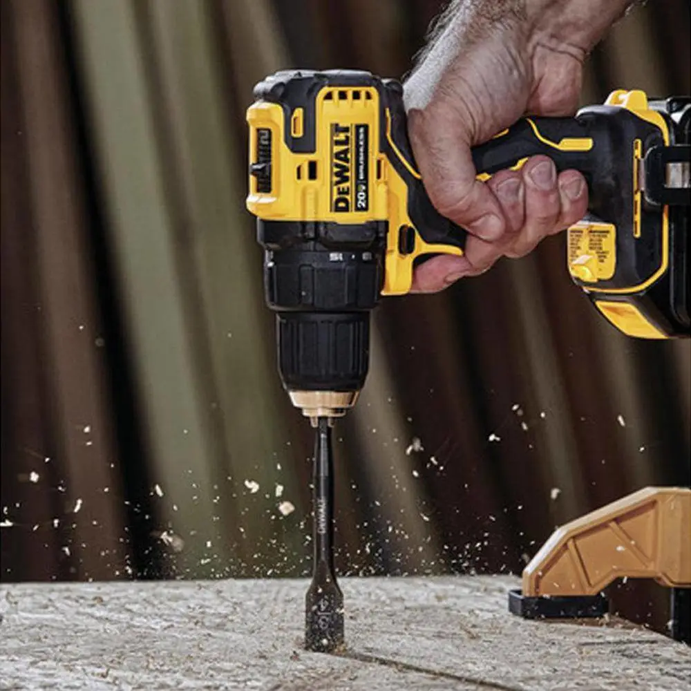 DEWALT ATOMIC 20V MAX Cordless Brushless Compact 12 in. DrillDriver Kit and MAXFIT Right Angle Magnetic Attachment DCD708C2WRA60