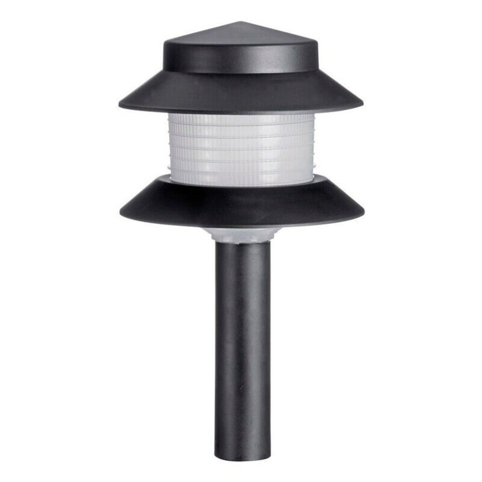 Sterno Home (#GL42171) Two-tiered Outdoor Landscaping Path Light， Black (Power Pack and Landscape Wire Sold Separately)