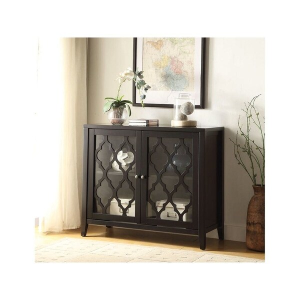 （Preferred Choice Furniture)Double Door Console Table in Black ，Foyer Sofa Table Narrow for Entryway， Living Room， Hallway - 34