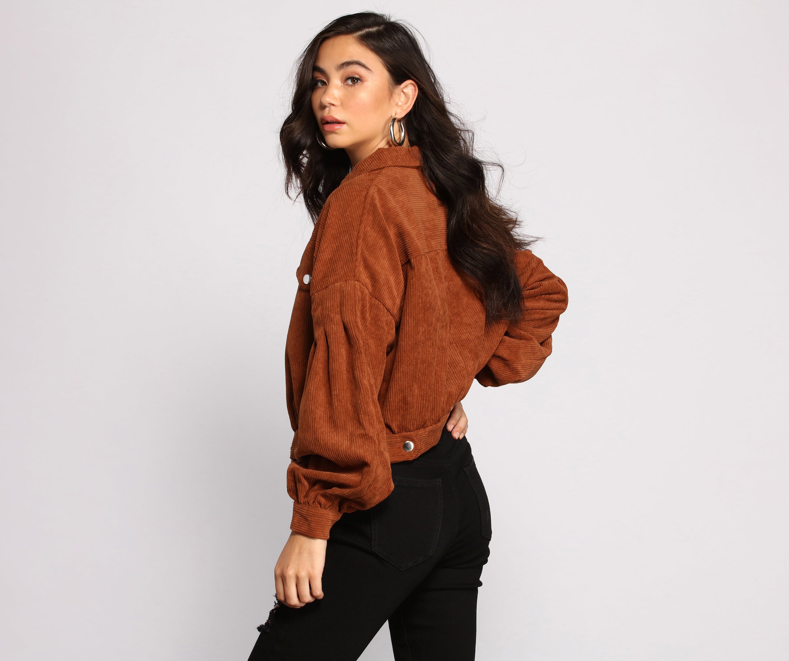 Casually Cute Button-Front Corduroy Jacket
