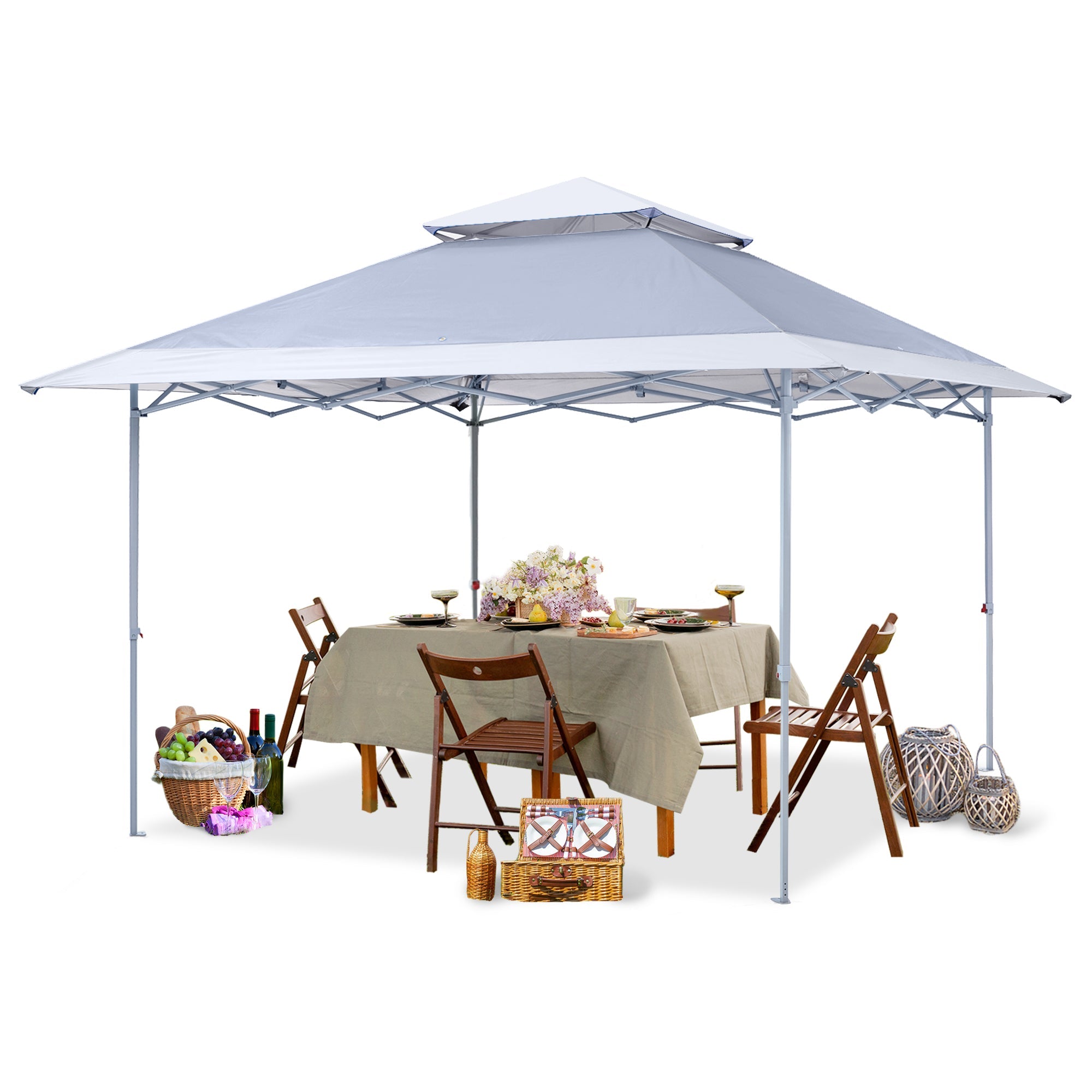 ABCCANOPY 13 ft x13 ft Outdoor Gazebo Pop up Sun Shade Canopy Tent, Gray