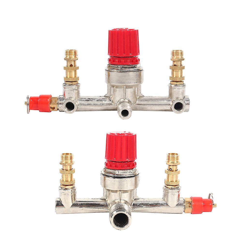Double Outlet Tube Alloy Air Compressor Switch Pressure Regulator Valve Fit Part