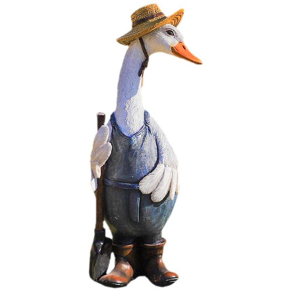 Duck Statue Cartoon Duck Figurine Resin Duck Farmhouse Style Duck Ornament