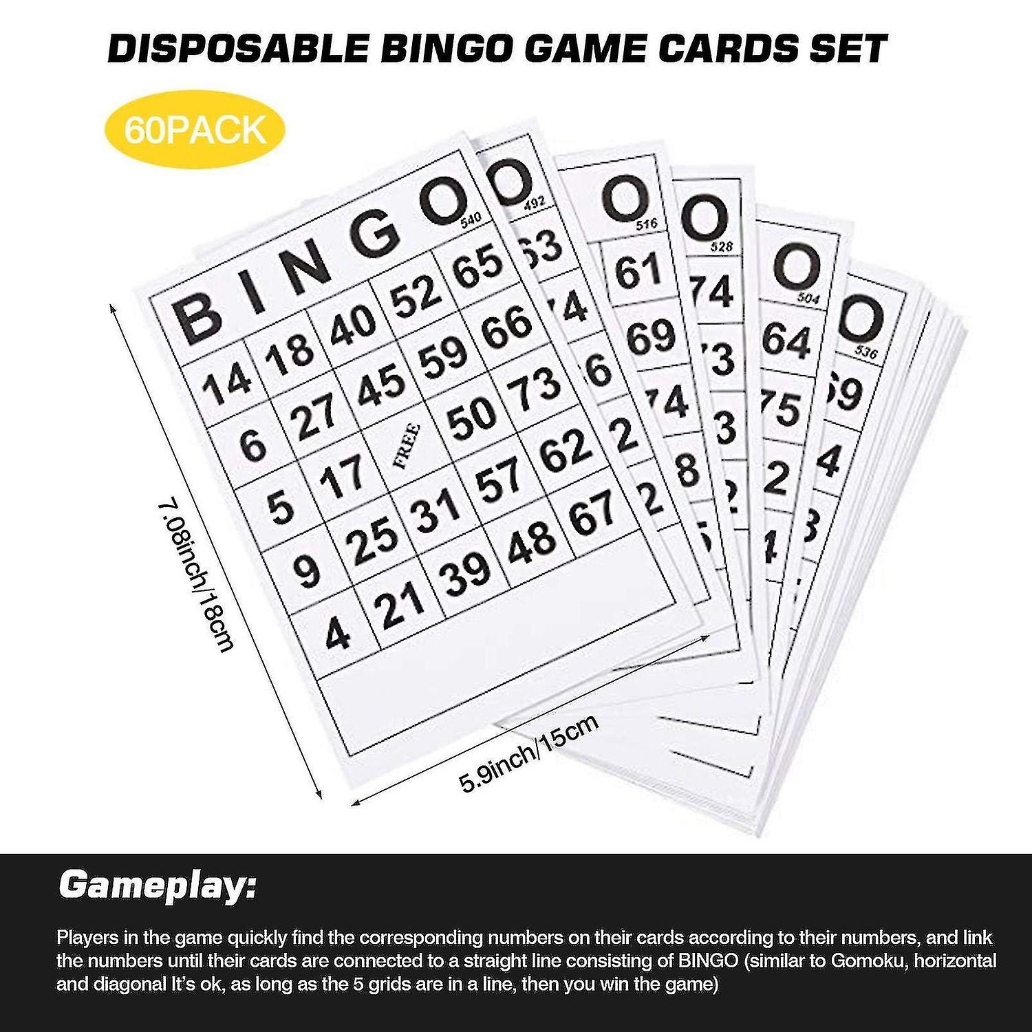 Classic Bingo Cards 0-75 Fun Family Card Game Bingo Tickets Games For Family Adults Kids