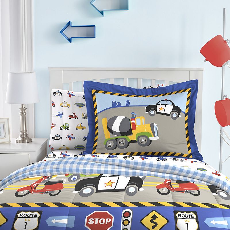 Dream Factory Trucks Tractors and Cars 5-piece Twin Bed Set