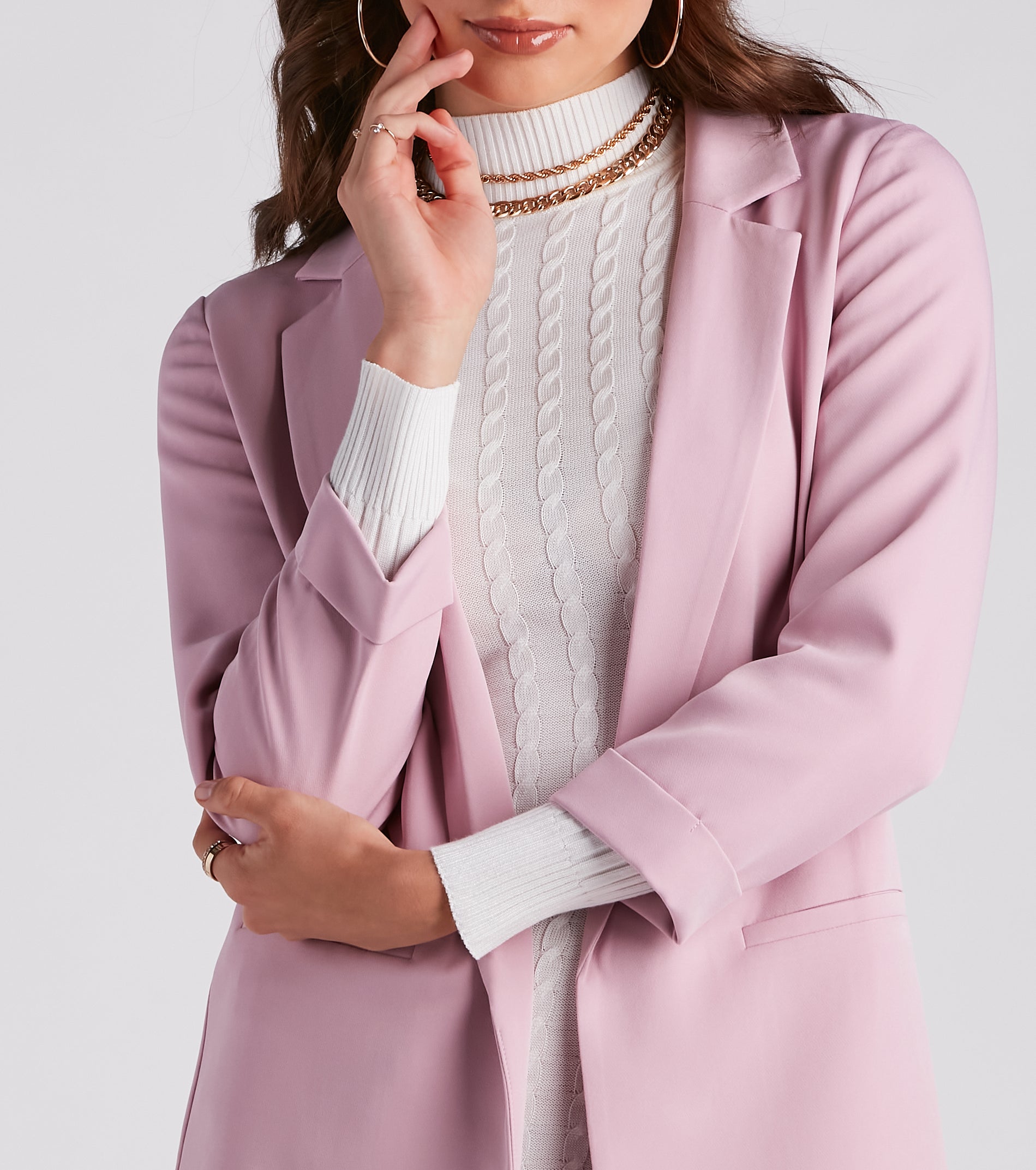 Biz Call 3/4 Sleeve Boyfriend Blazer