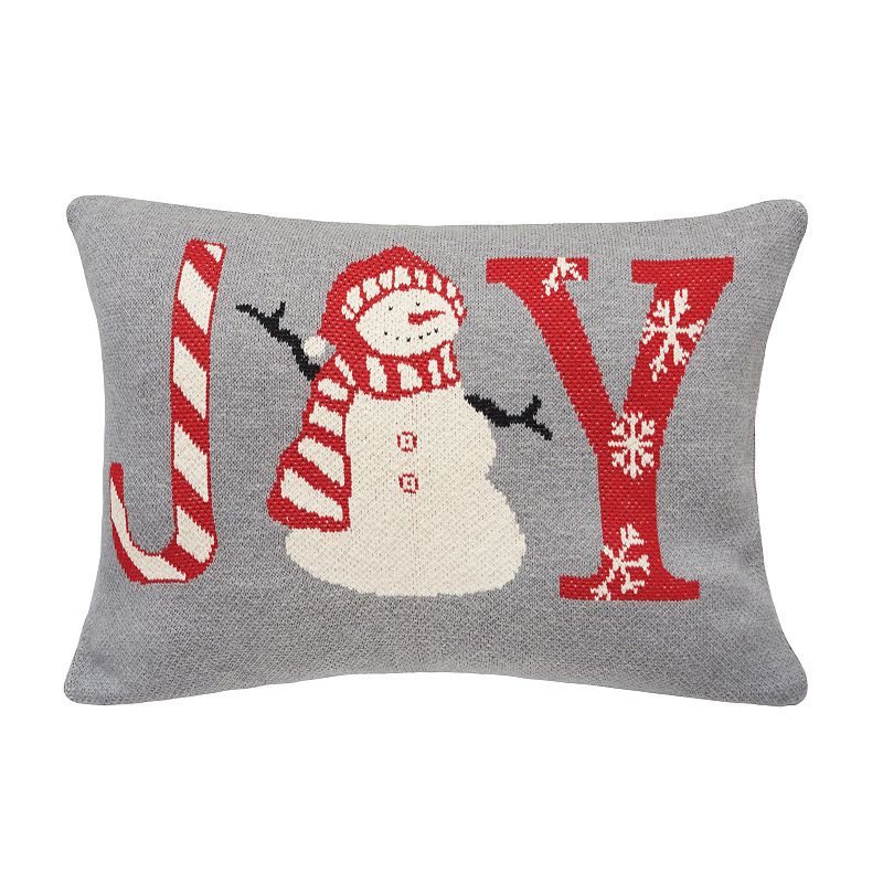 CandF Home Joy Snowman Christmas Throw Pillow