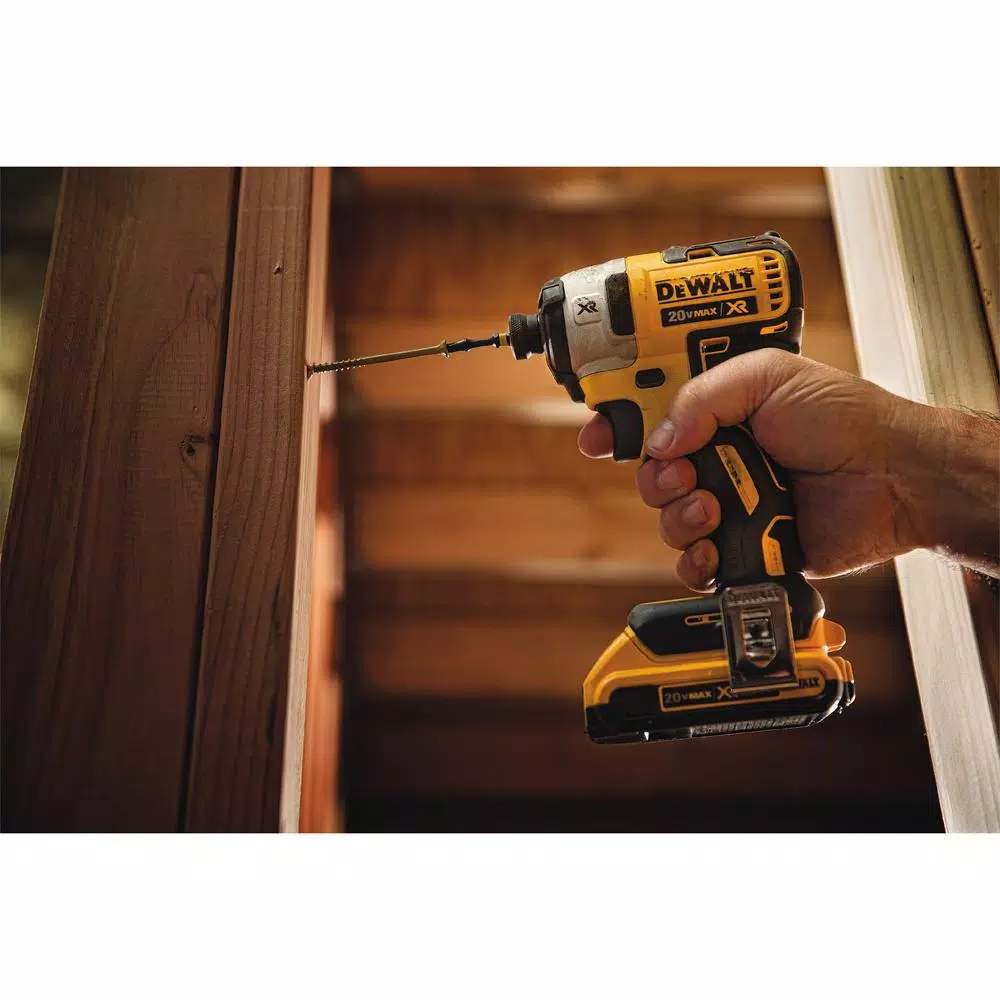 DEWALT 20-Volt MAX XR Brushless 1 in. SDS Plus L-Shape Rotary Hammer， (2) 20-Volt 5.0Ah Batteries and 1/4 in. Impact Driver and#8211; XDC Depot