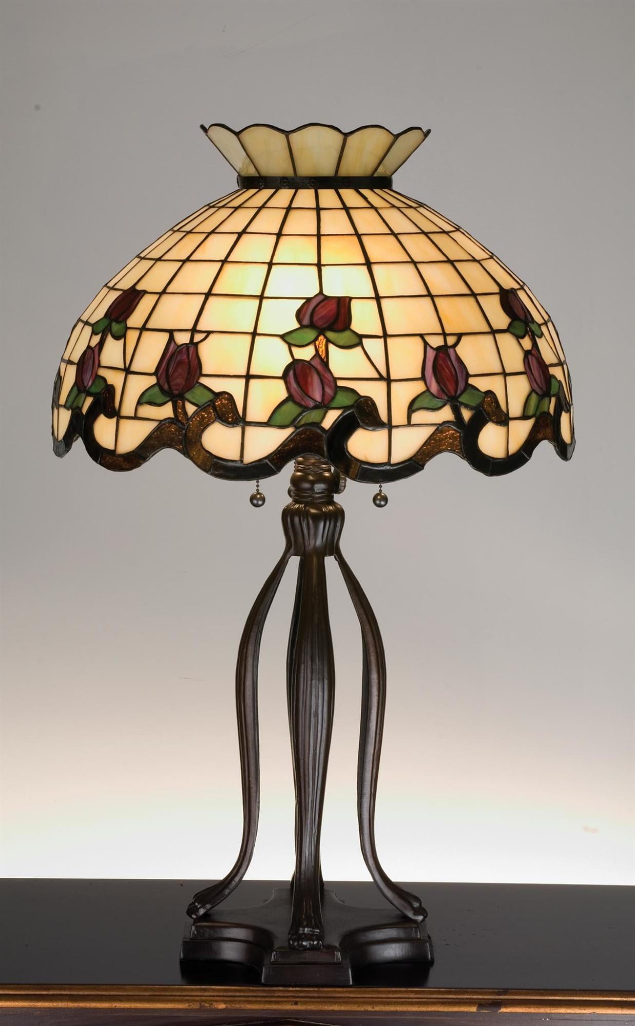 Meyda  19138 Stained Glass /  Table Lamp From The Roseborders Collection -