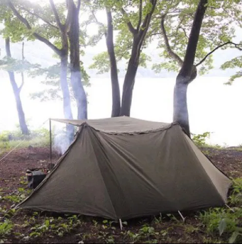 Canopy Bushcraft Camping Shelter Single Outdoor Person picnic TC Polyester cotton tent Hiking  Waterproof
