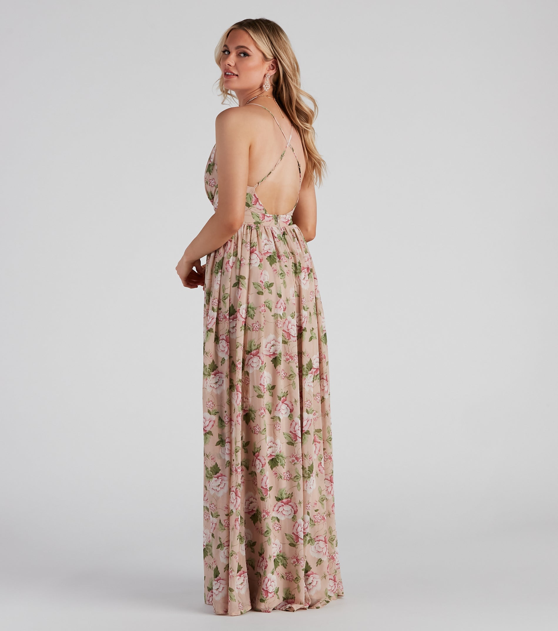 Veronica Formal Floral Chiffon A-Line Dress