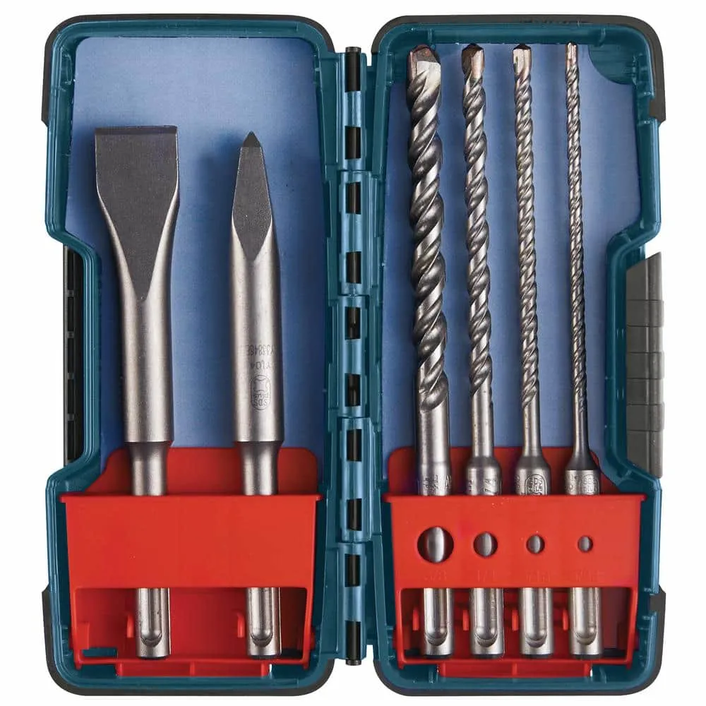 Bosch Bulldog SDS-Plus Chisels/Carbide Masonry Trade Rotary Hammer Bit Set (6-Piece) HCST006