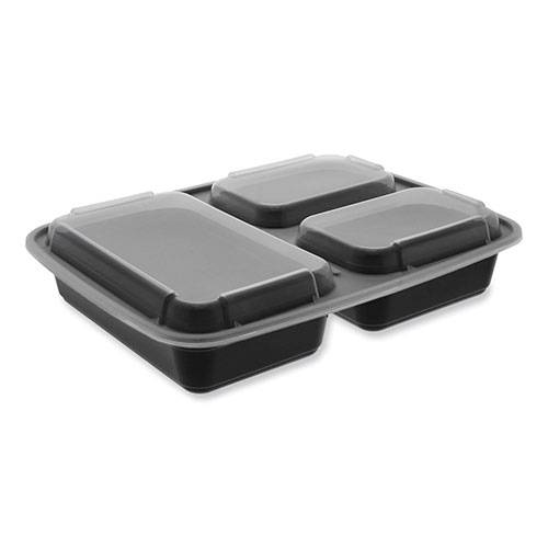 Pactiv Newspring DELItainer Microwavable Container | 32 oz， 7.5 x 9.87 x 1.75， Black