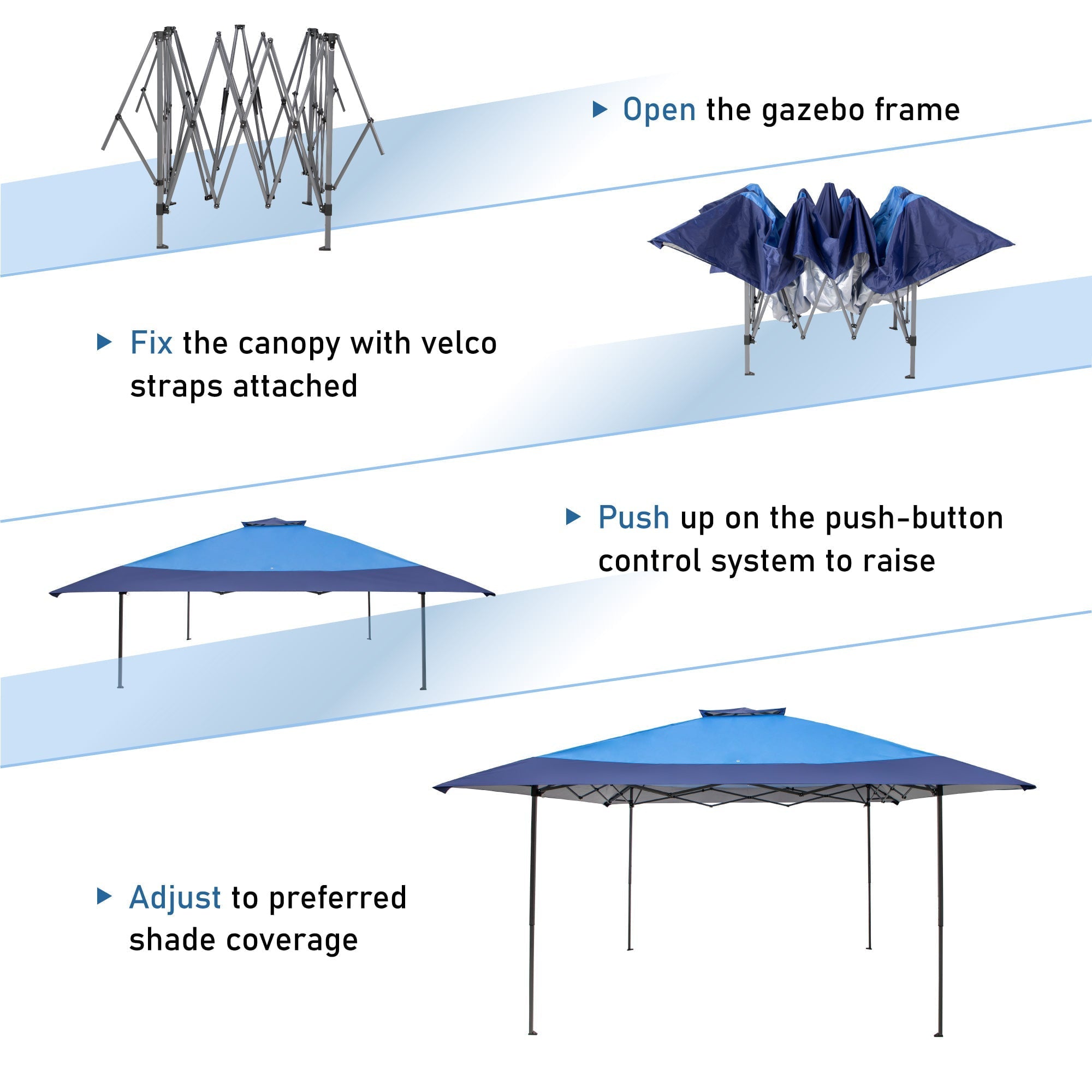 Sophia & William 13' x 13' Pop-up Canopy Tent Patio Gazebo Shelter with Wheeled Bag