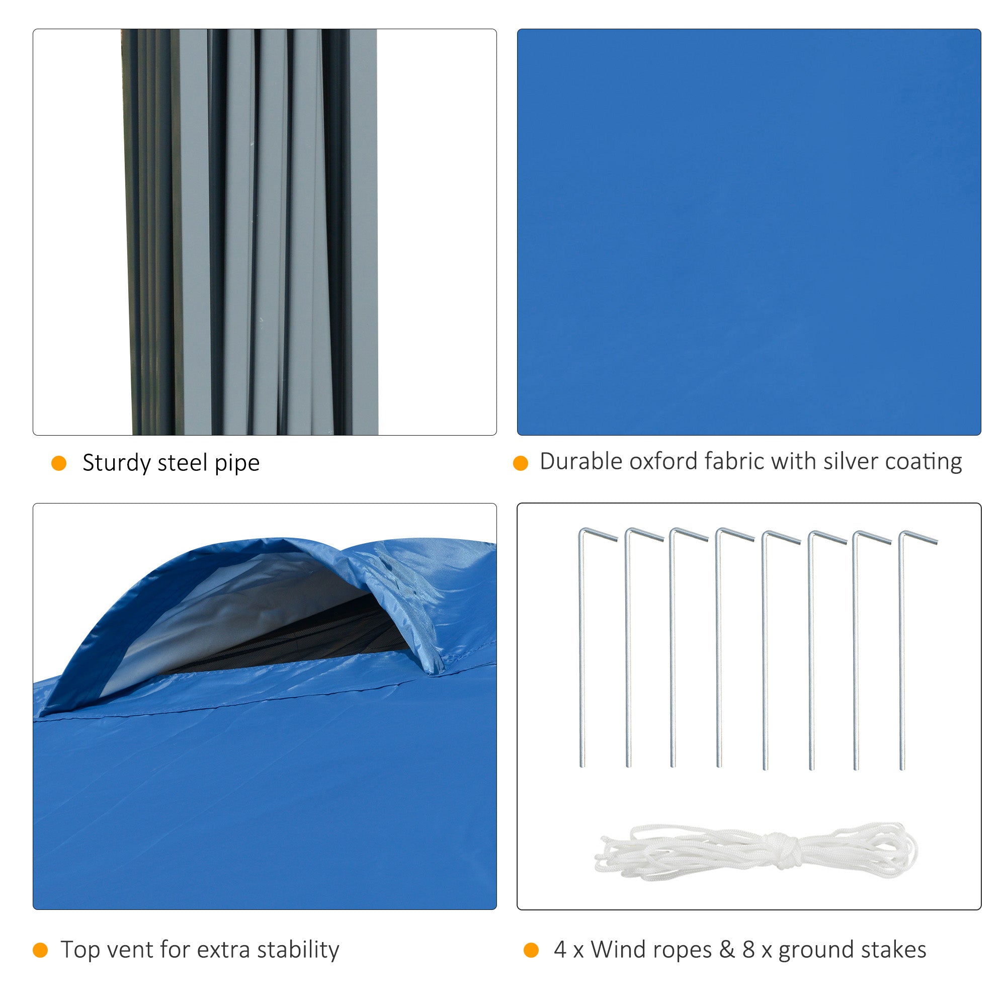 Outsunny 10' x 10' Outdoor Pop-Up Party Tent Canopy with Airy Top Vent, Blue