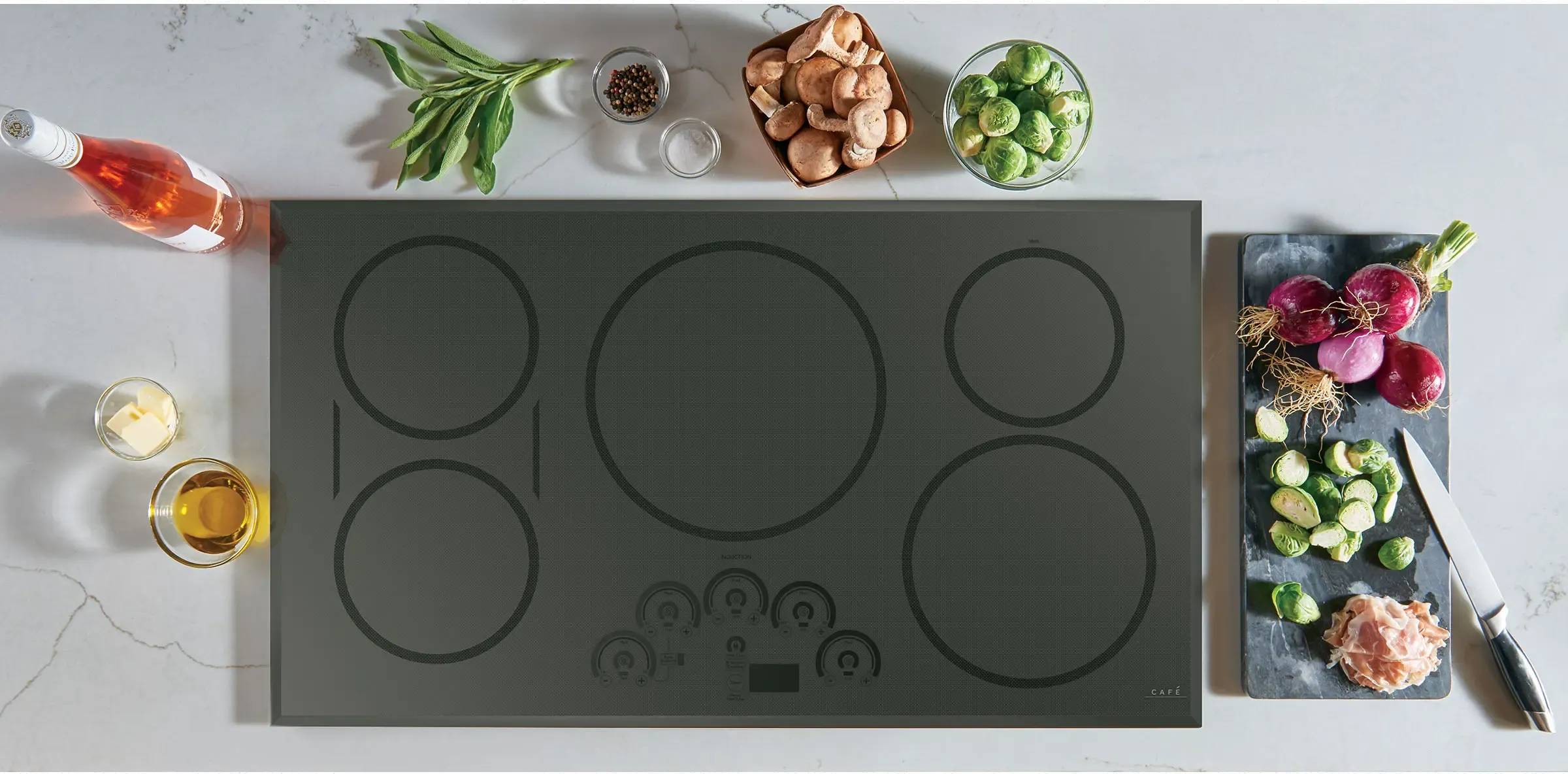 Cafe 36 inch Induction Cooktop - Black