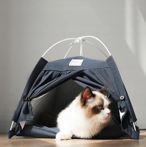 Tent Shape Cat And Dog Kennel Removable Cotton And Linen Material For Small And Medium-sized Cats And Dogs Pet Supplies