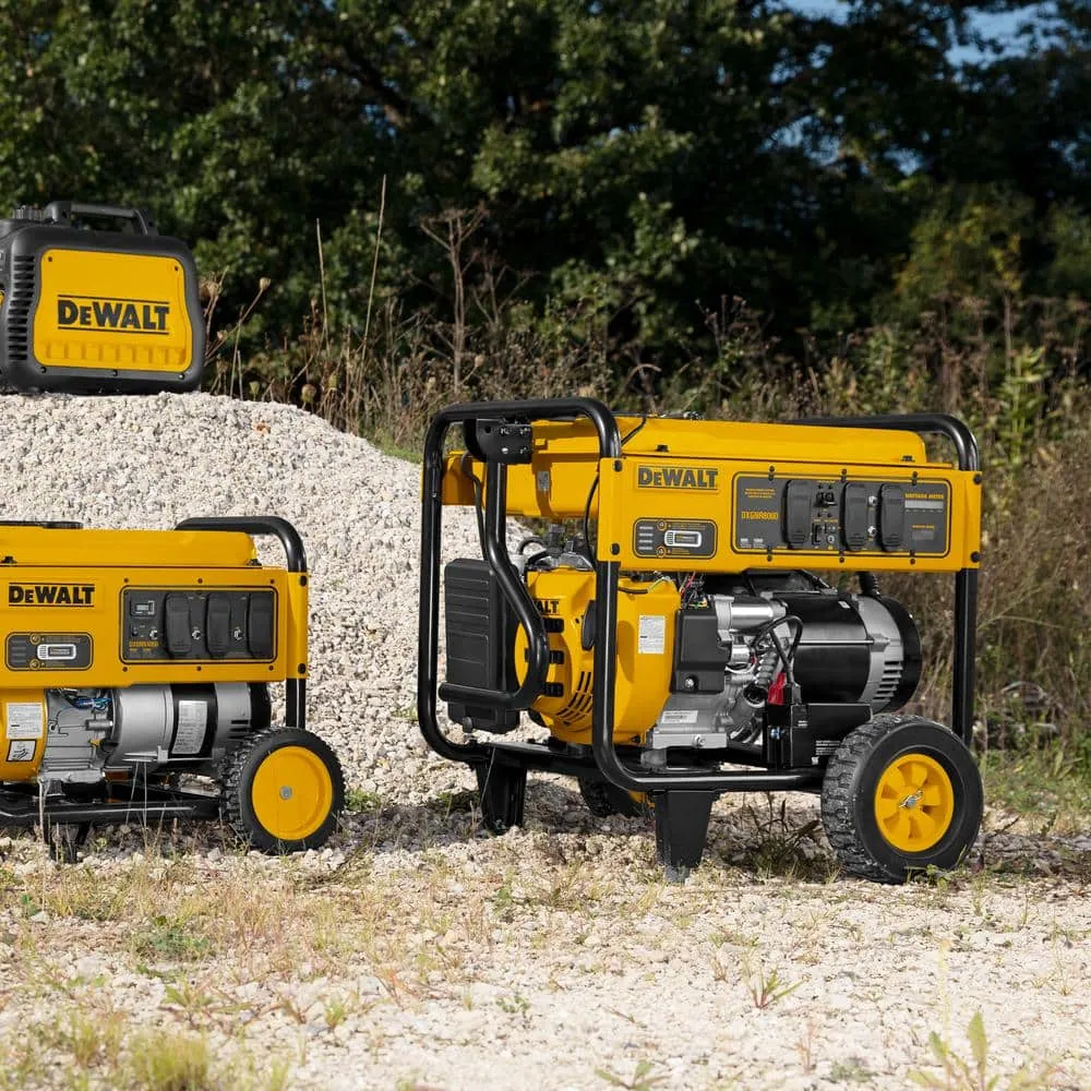 DEWALT 8000-Watt Electric Start Gas-Powered Portable Generator with Idle Control, GFCI Outlets and CO Protect DXGNR8000