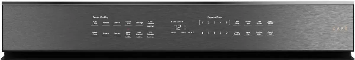 Cafe 30 Inch Over the Range Smart Microwave - 2.1 cu. ft.， Platinum Glass
