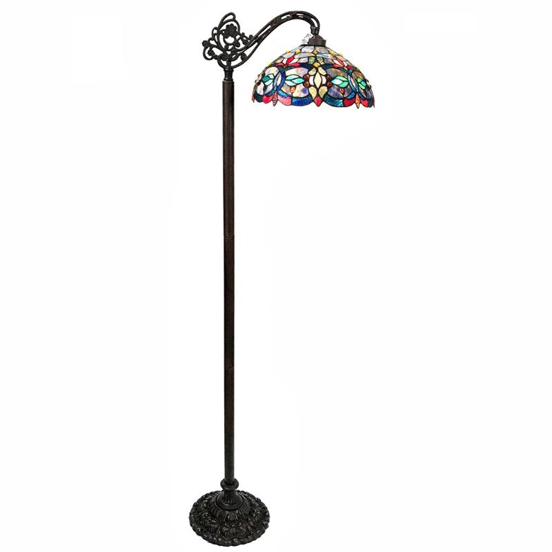 CHLOE Vivian -Style Victorian Stained Glass Reading Floor Lamp 60" Height