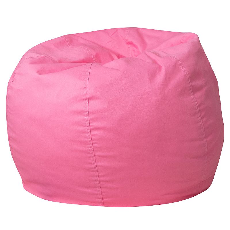 Emma and Oliver Small Solid Light Pink Refillable Bean Bag Chair for Kids and Teens
