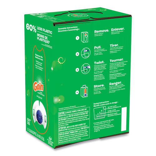 Gain Liquid Laundry Detergent， Original Scent， 105 oz Bag-in-Box (60402)