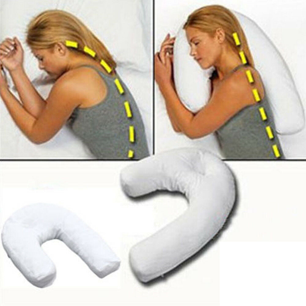 EYIIYE Side Sleeper Pillow U-shaped Support Back Neck Orthopedic Cushion Pain Relief Nursing