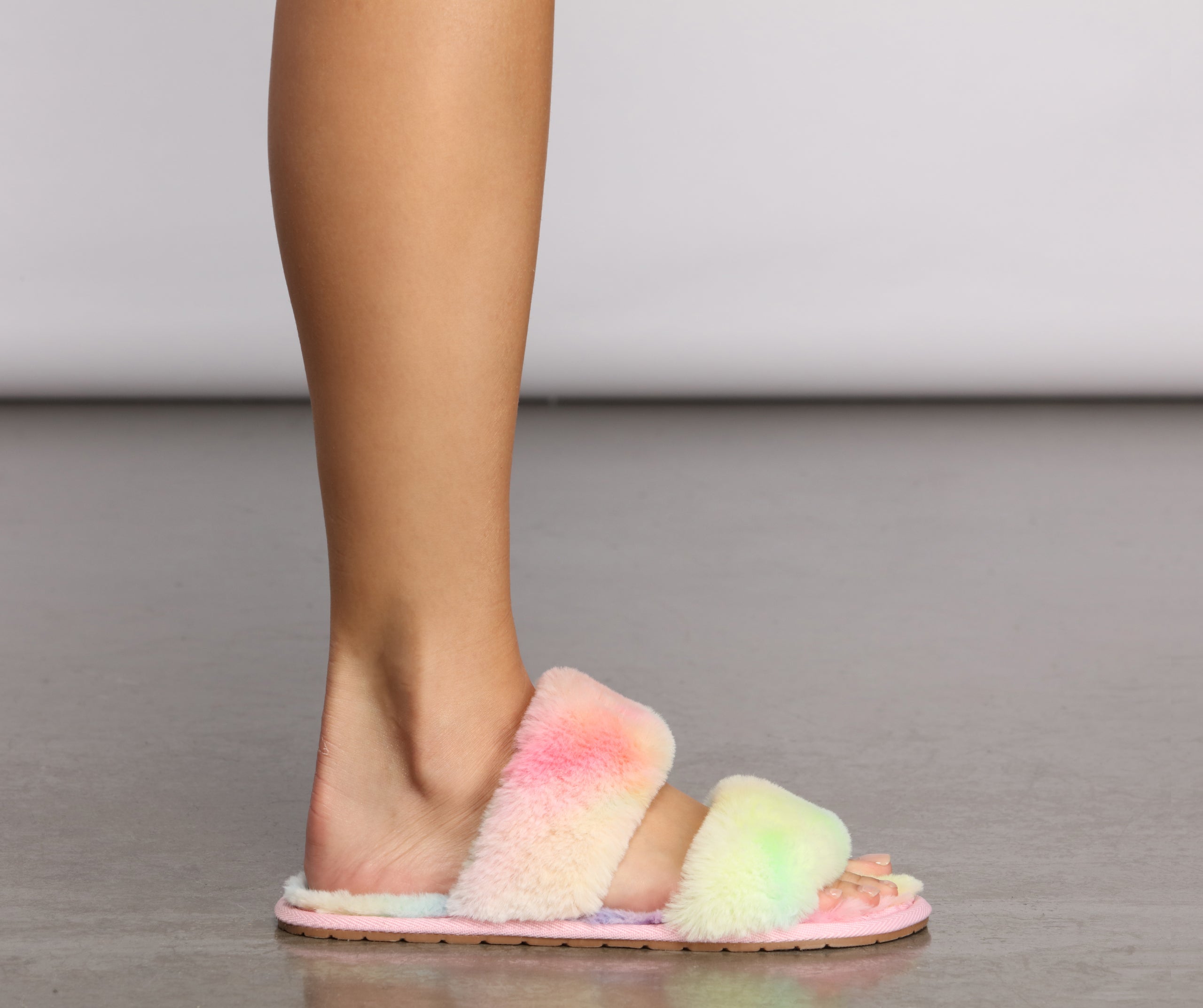 So Fab Banded Fuzzy Slippers