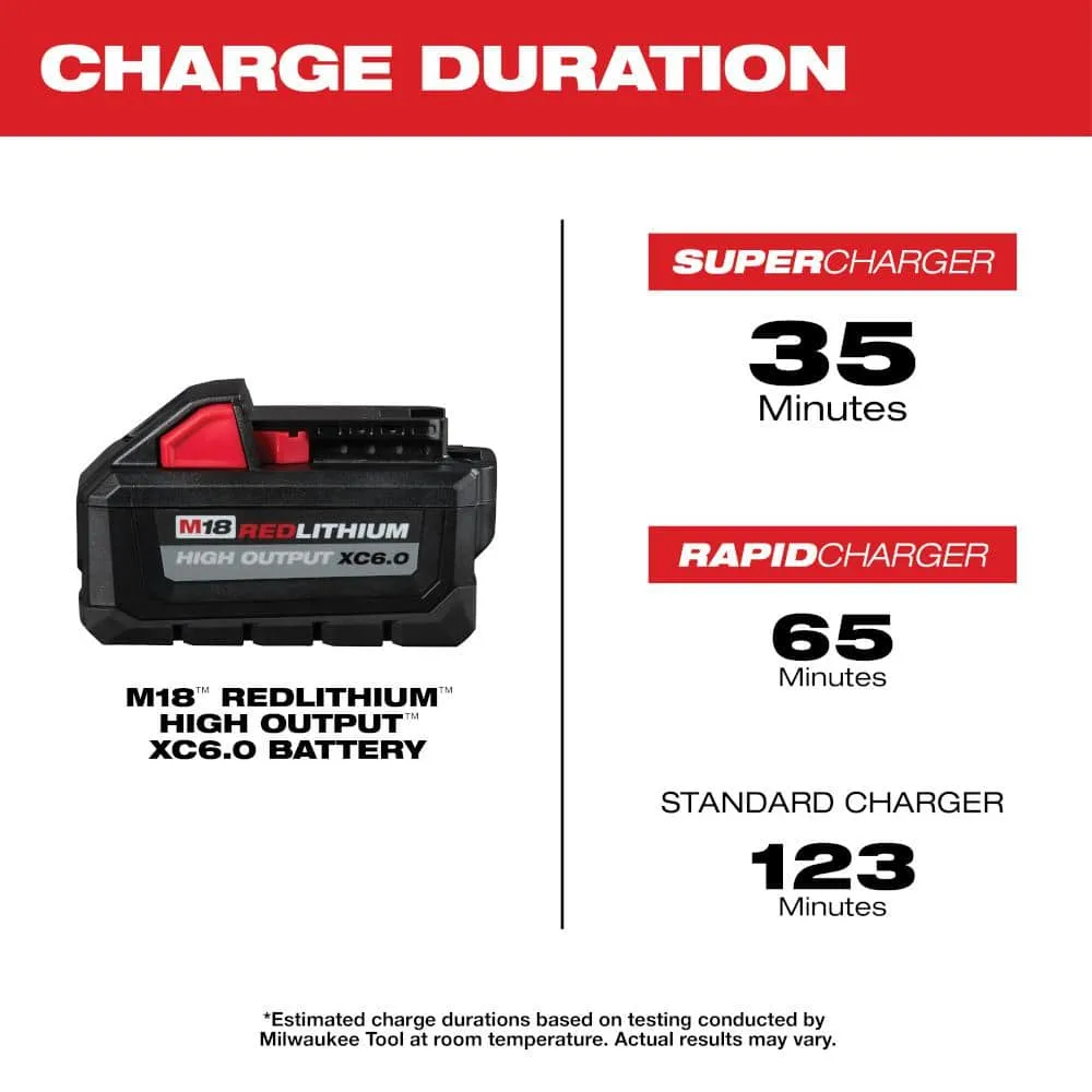 Milwaukee M18 18-Volt Lithium-Ion High Output 6.0Ah Battery Pack (4-Pack) 48-11-1862-48-11-1862