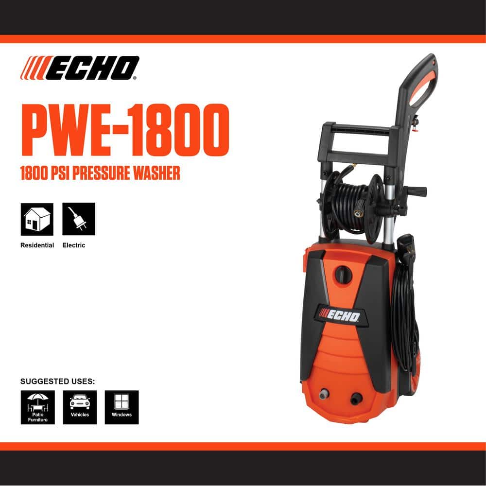 ECHO PWE-1800 1，800 psi 1.3 GPM Electric Pressure Washer