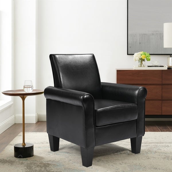 Modern Armchair Accent Chair in PU leather with Padded Seat - 30