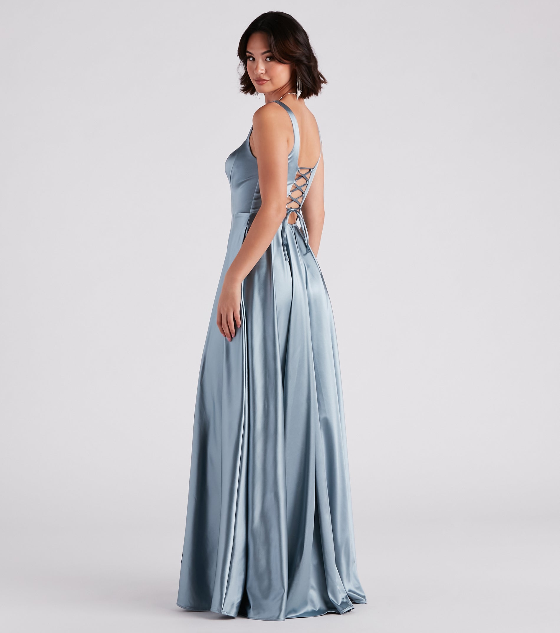 Angelica Formal Satin A-Line Gown