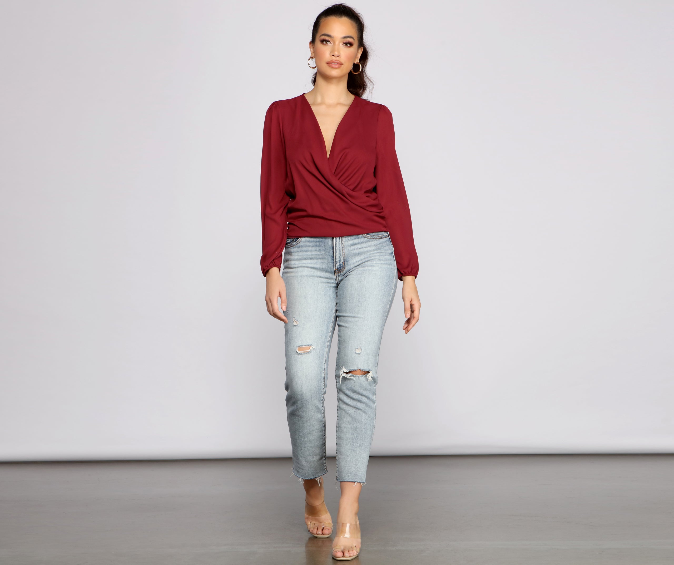 Moment of Luxe Chiffon Surplice Top
