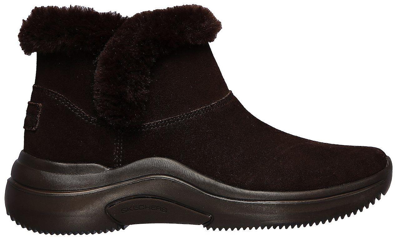 Skechers On The Go Midtown So Plush Chocolate Womens Suede Ankle Boots