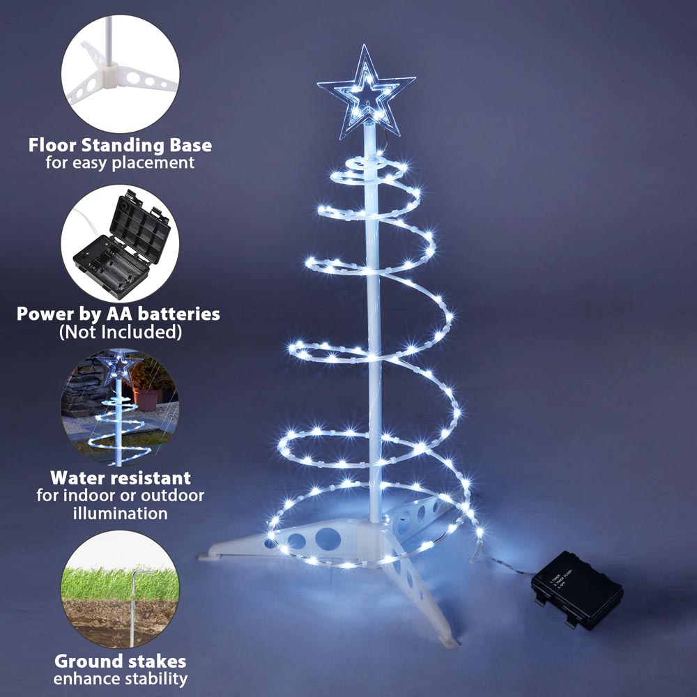 Yescom 2' Pre-Lit Spiral Christmas Tree Battery Operated