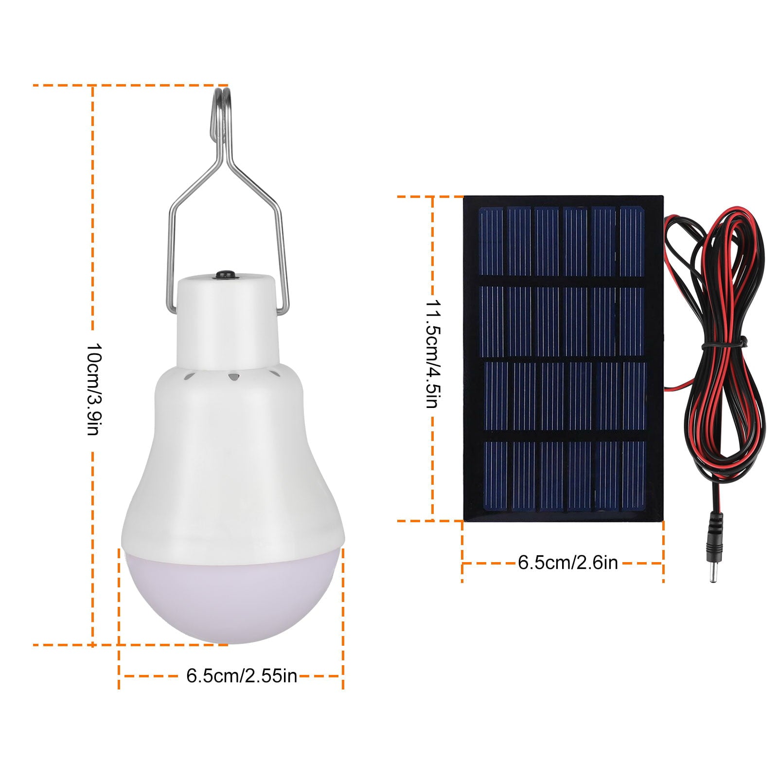 Portable Solar Powered LED Bulb Light， PASEO Outdoor Rechargeable Solar Energy Panel Lamp Lighting for Hiking Fishing Camping Tent Indoor Home Chicken Coop Shed， Emergency Lights， White