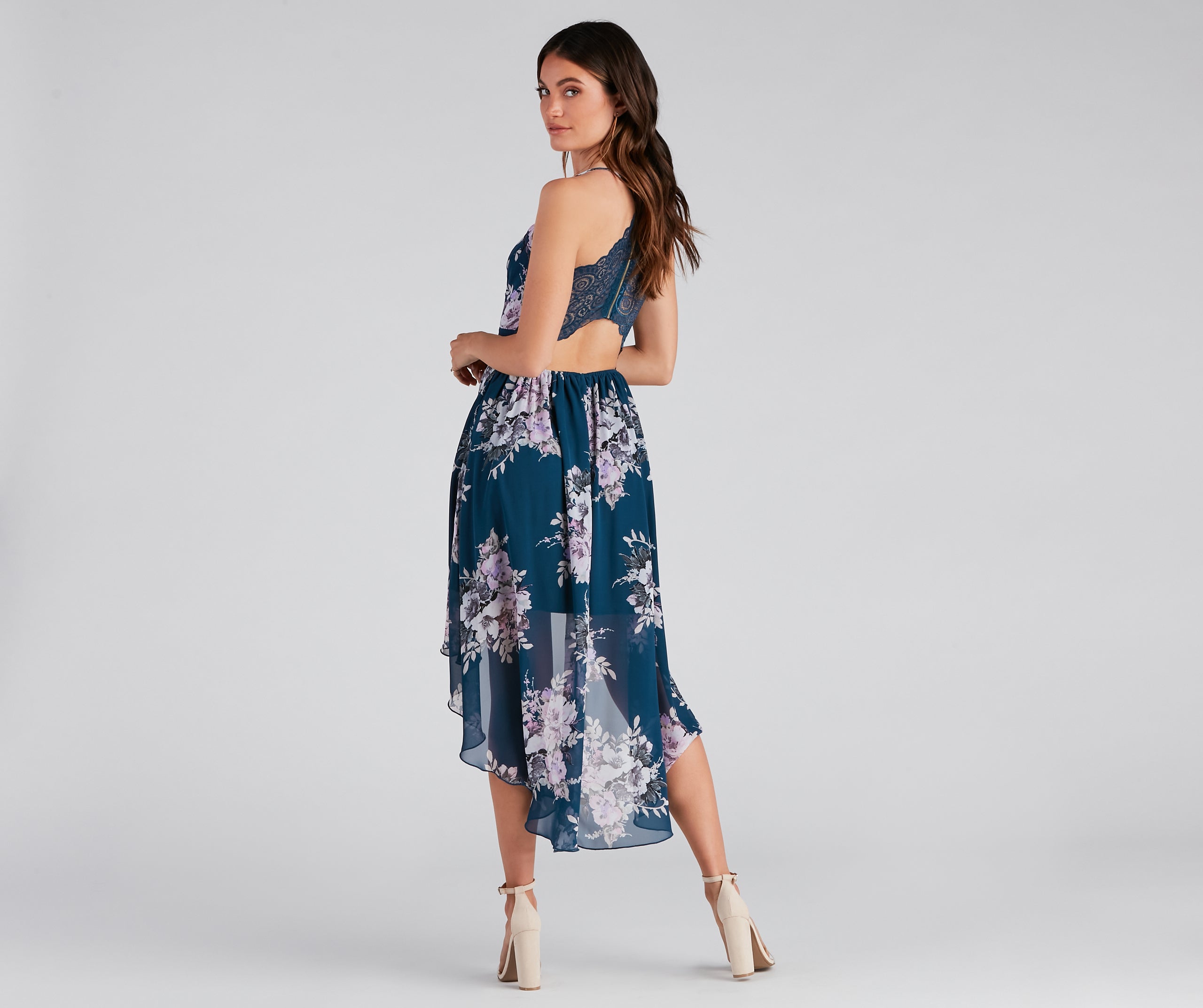 Sugar And Spice Floral High-Low Dress