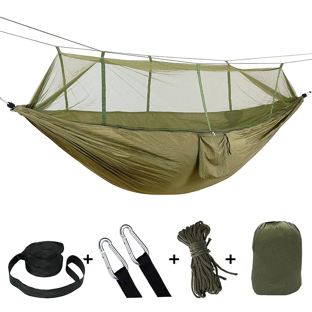 Camping Hammock, Portable Double Hammock Bug Net,Travel Hammock With Mosquito Net，Mesh And Hammock Closed Connection，Best For Outdoor, Hiking, Camping, Backpacking, Travel, Backyard
