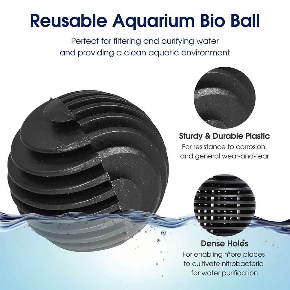 AquaBasik Aquarium Reusable Biofilter Bulk Bio Balls 40pcs