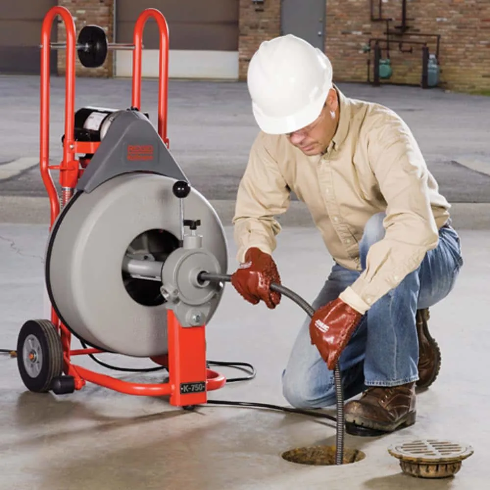 RIDGID K-750 Drain Cleaning Snake Auger Drum Machine with Autofeed and 3/4 in. Pigtail 41977