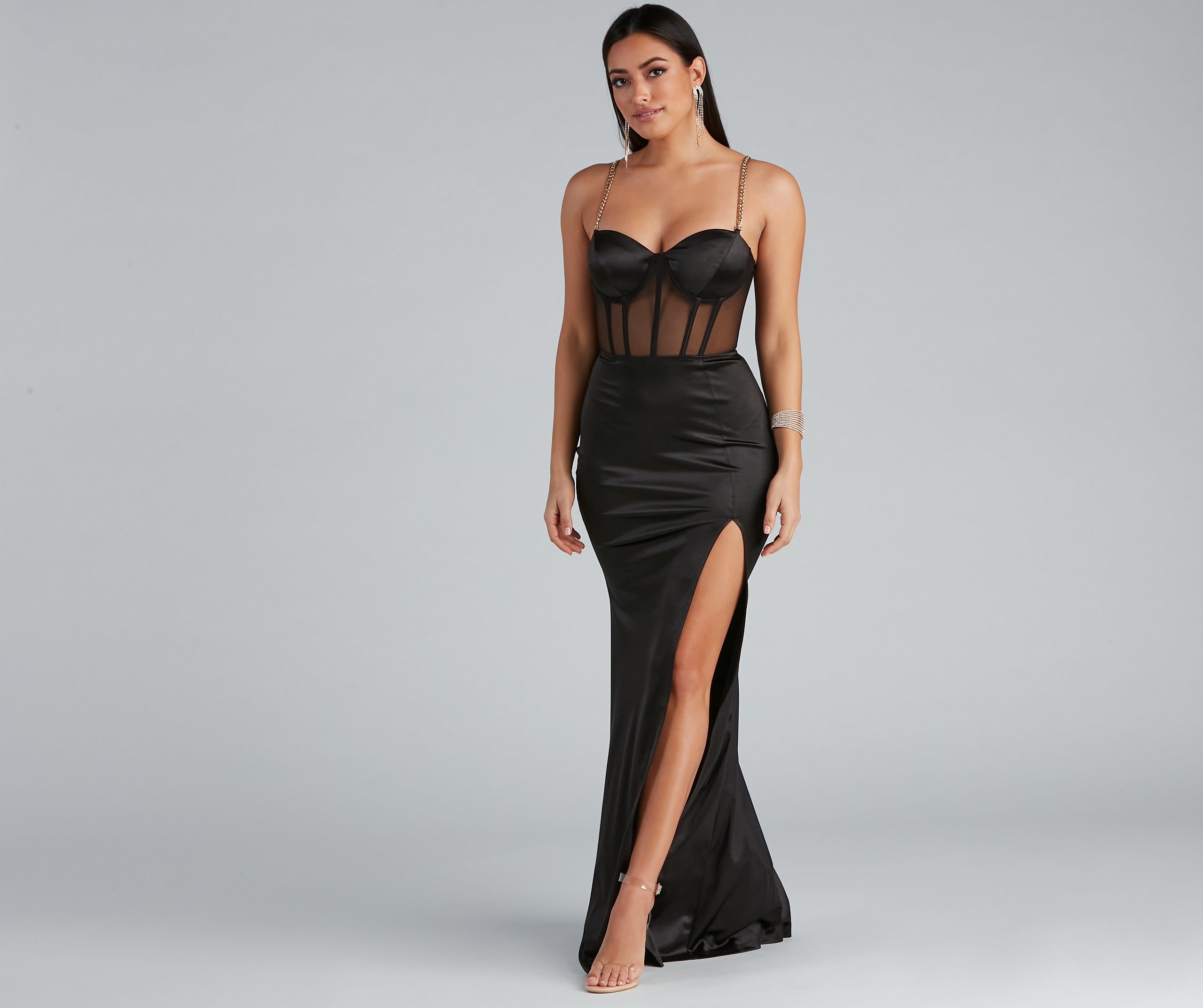 Amiah Formal High Slit Corset Dress