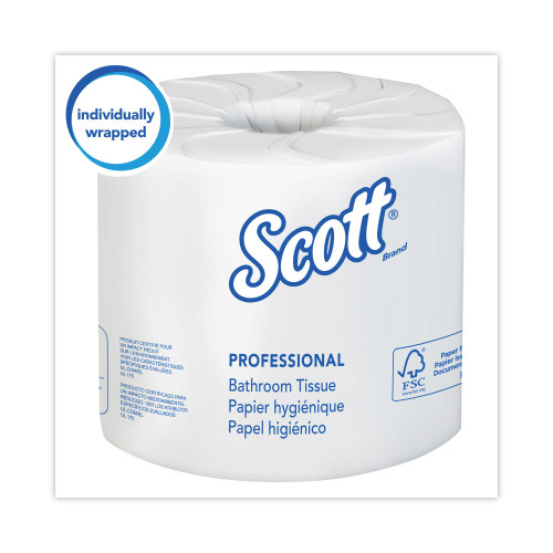 Scott Essential 100% Recycled Fiber SRB Bathroom Tissue， Septic Safe， 2-Ply， White， 506 Sheets/Roll， 80 Rolls/Carton (13217)