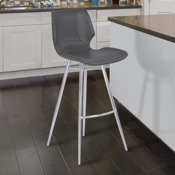 Zurich Vintage Grey Faux Leather Bar and Counter Height Stool